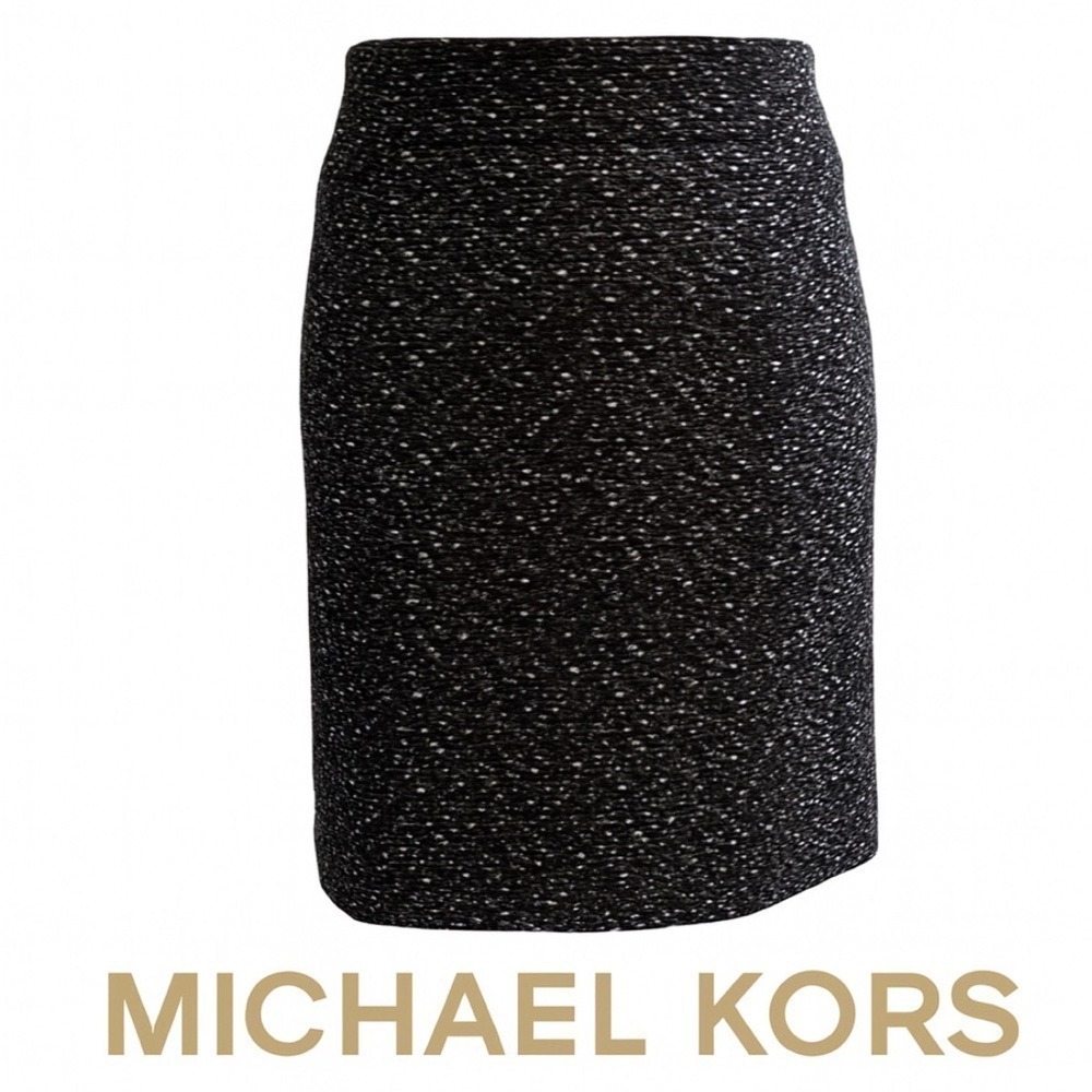 Michael Kors Black and White Stretch Pencil Skirt Size 2